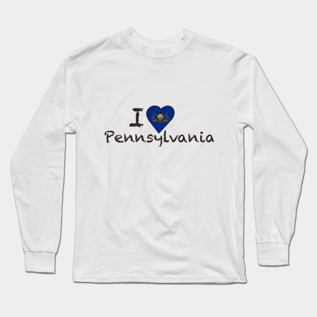 I Love Pennsylvania Long Sleeve T-Shirt by JellyFish92